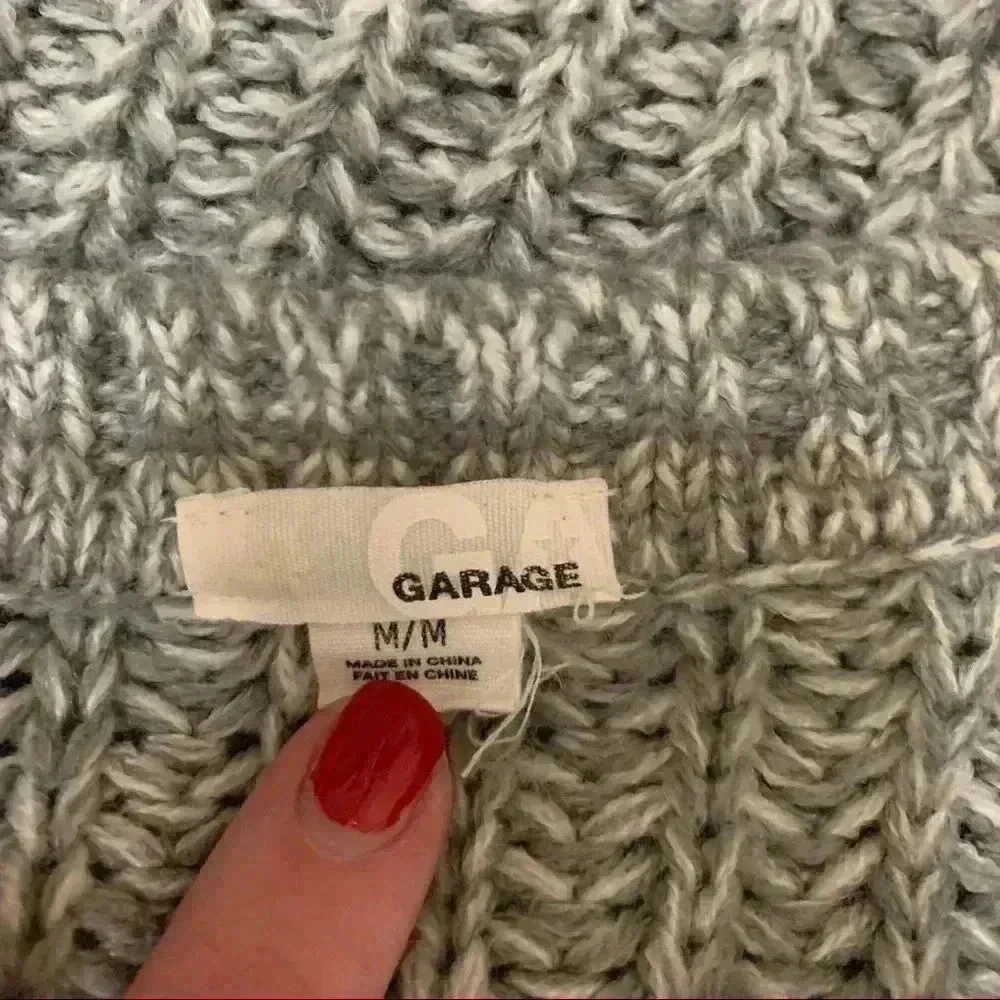 Garage grey knit hi low sweater